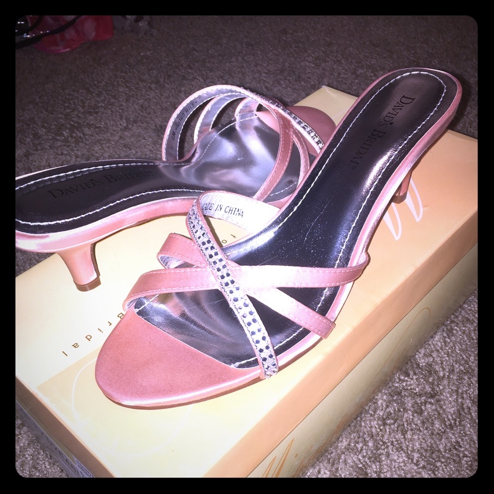 David's Bridal Peach Bellini Heels