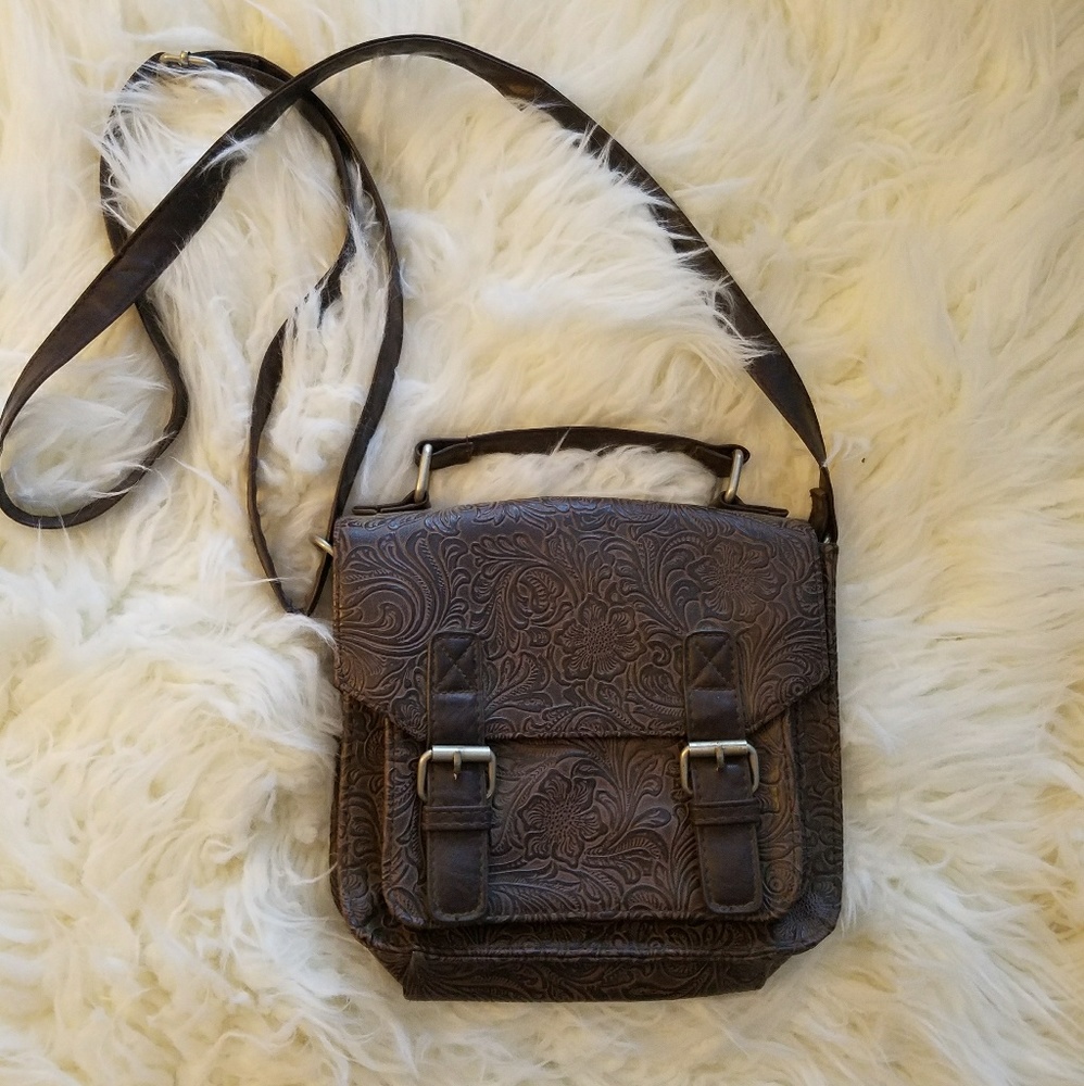 Faux leather satchel