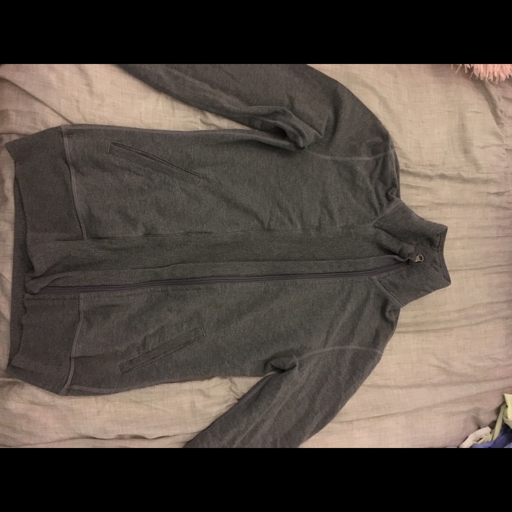 Lululemon Zip Up Jacket - 4 - Gray - Elbow Patches