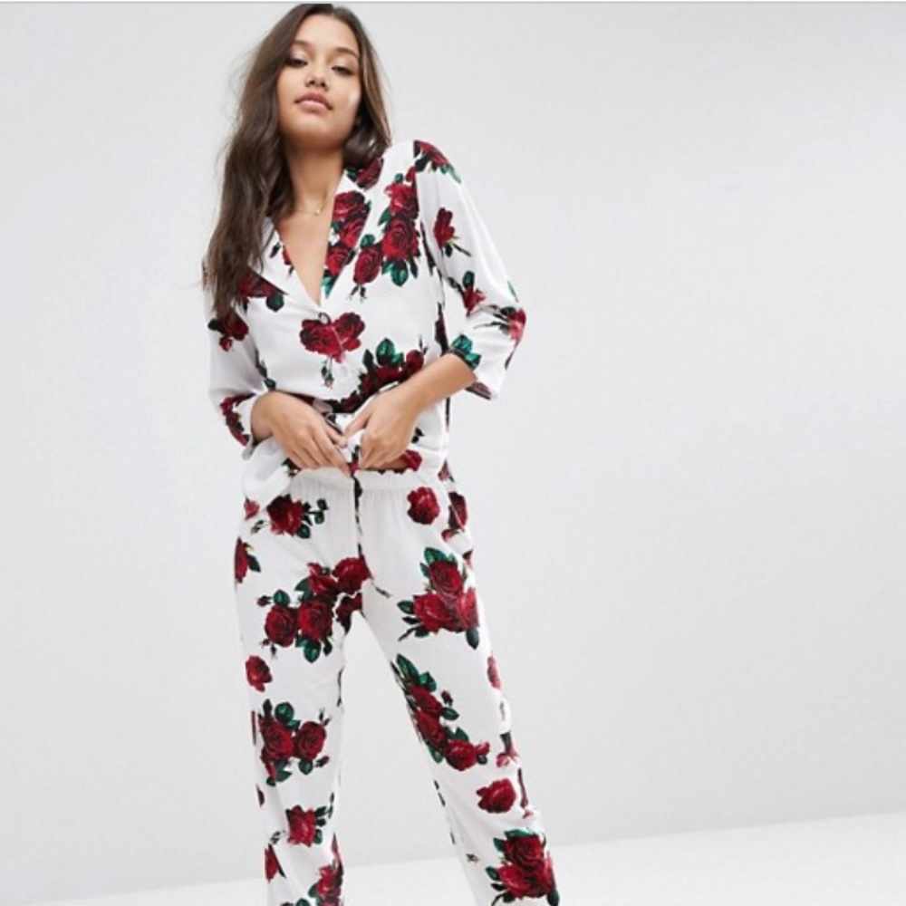 ASOS Romantic Rose Traditional Pajama Set 🥀