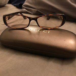 Gucci eye glasses - tortoise brown and gold