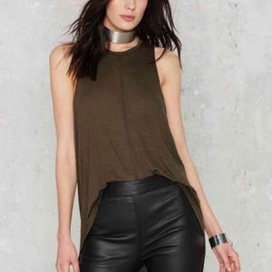 🍀 {Nasty Gal} • green v-back muscle tank