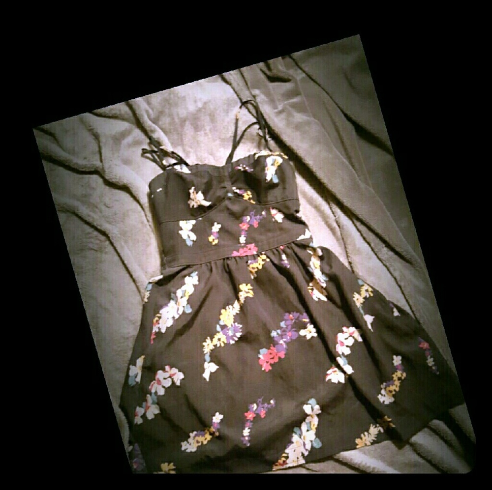 Sexy Grey floral Summer dress