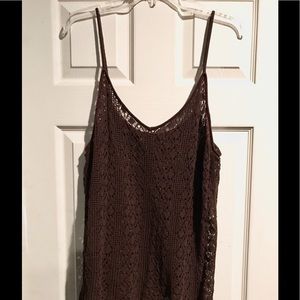 Brown crochet tank top!
