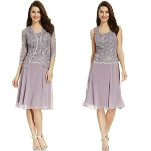 R&M Richards 2-piece Plus Dress and Jacket Set NWT