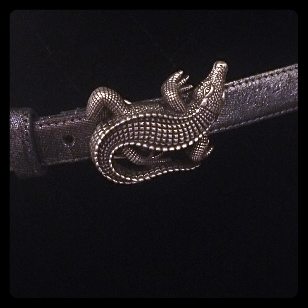 Alligator Luxe foil leather belt💋