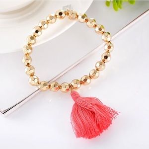 5 for $25 • Pink Tassel & Bead Bracelet