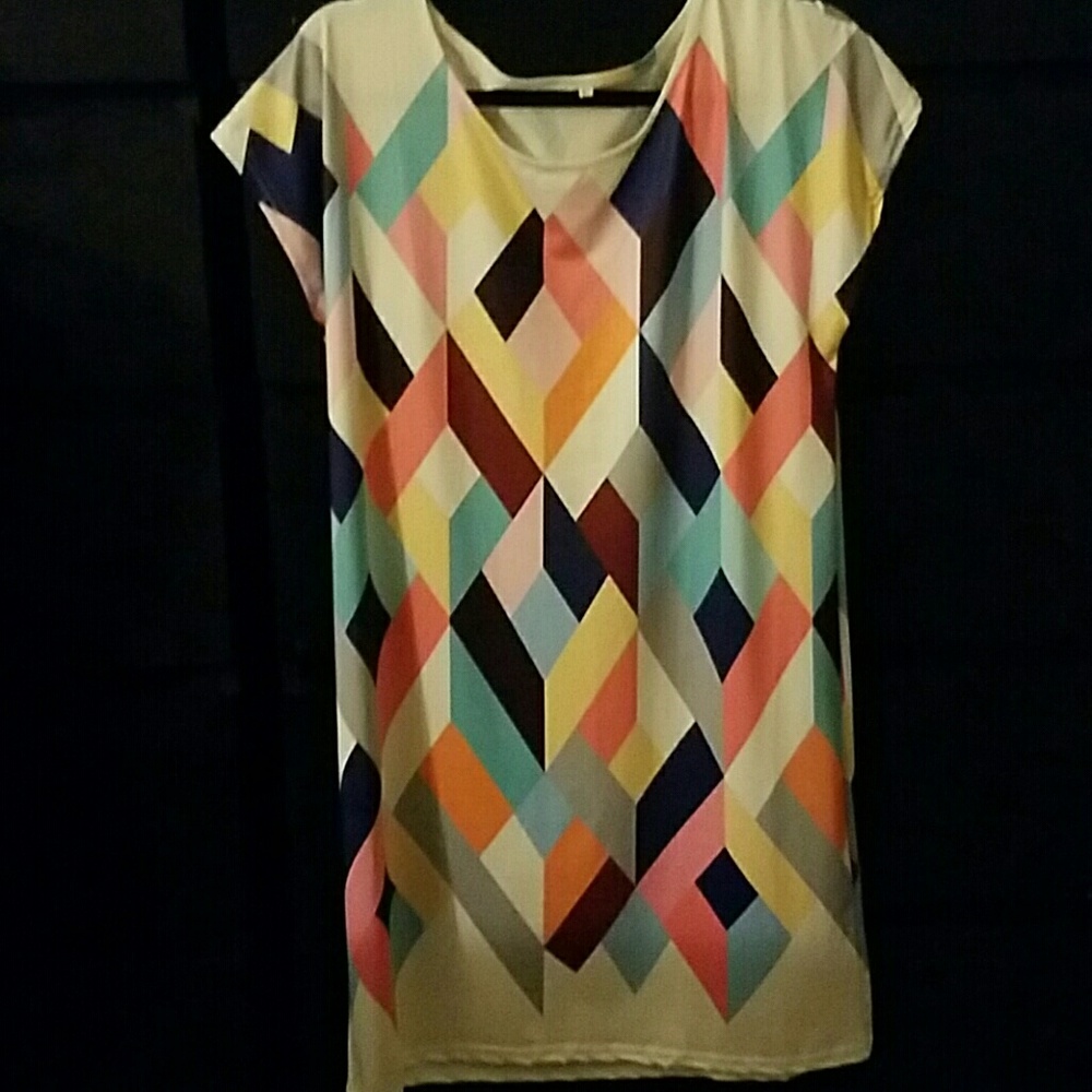 M Multi Colored & Patterned Mini Dress NWOT
