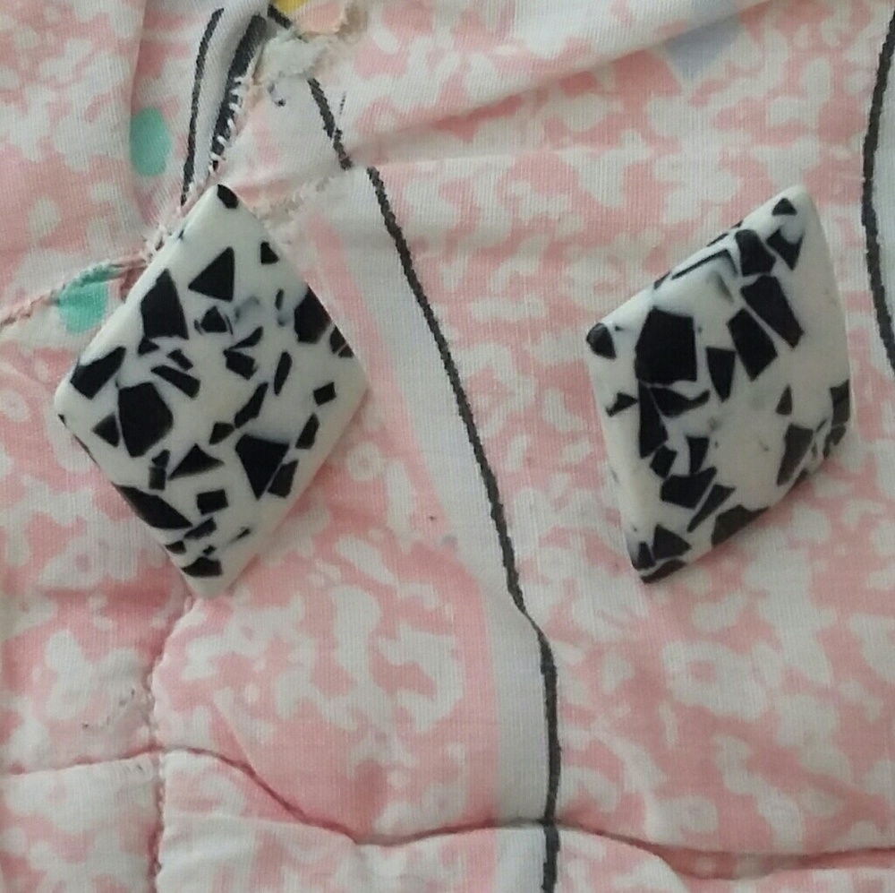 Black and White Earrings