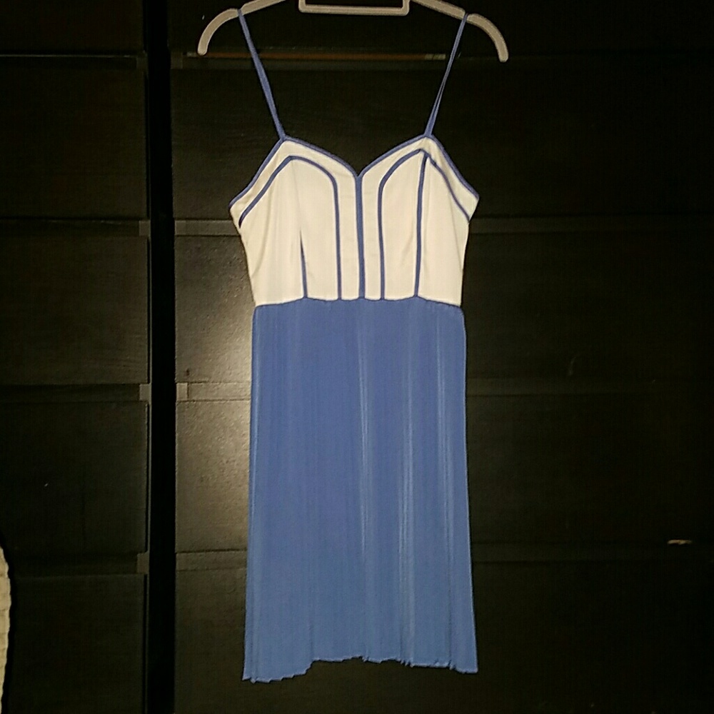 S Spaghetti Strap Mini w empire waist and pleats