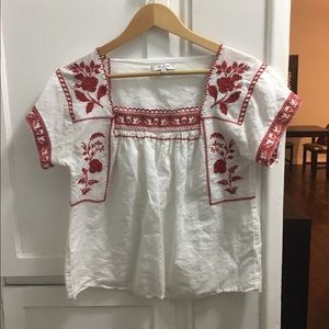 Madewell embroidered wildfield top