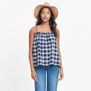 Madewell indigo plaid tank top