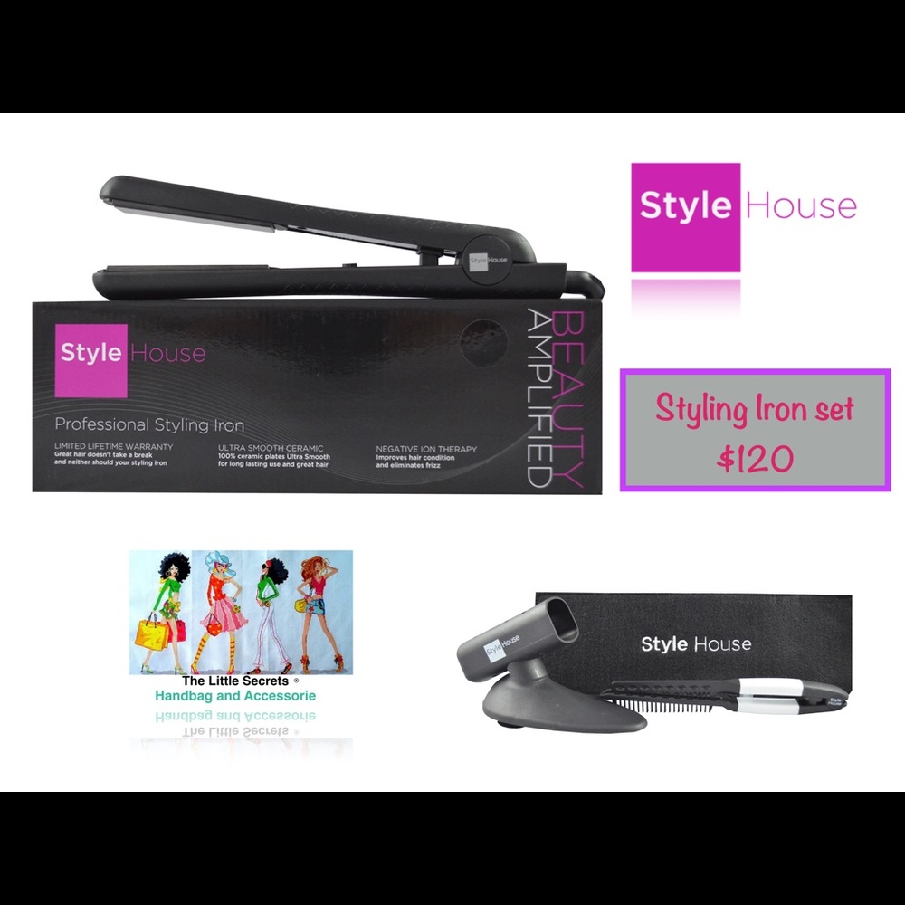 PROFESSIONAL SET STYLING IRON  COLOR RED