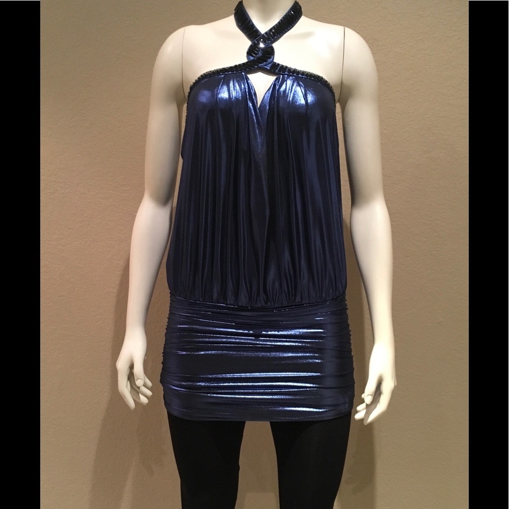 Bebe Metallic Sapphire MiniDress/Top