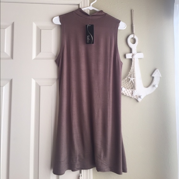 Taupe Sleeveless Dress 🐫 - Picture 3 of 5