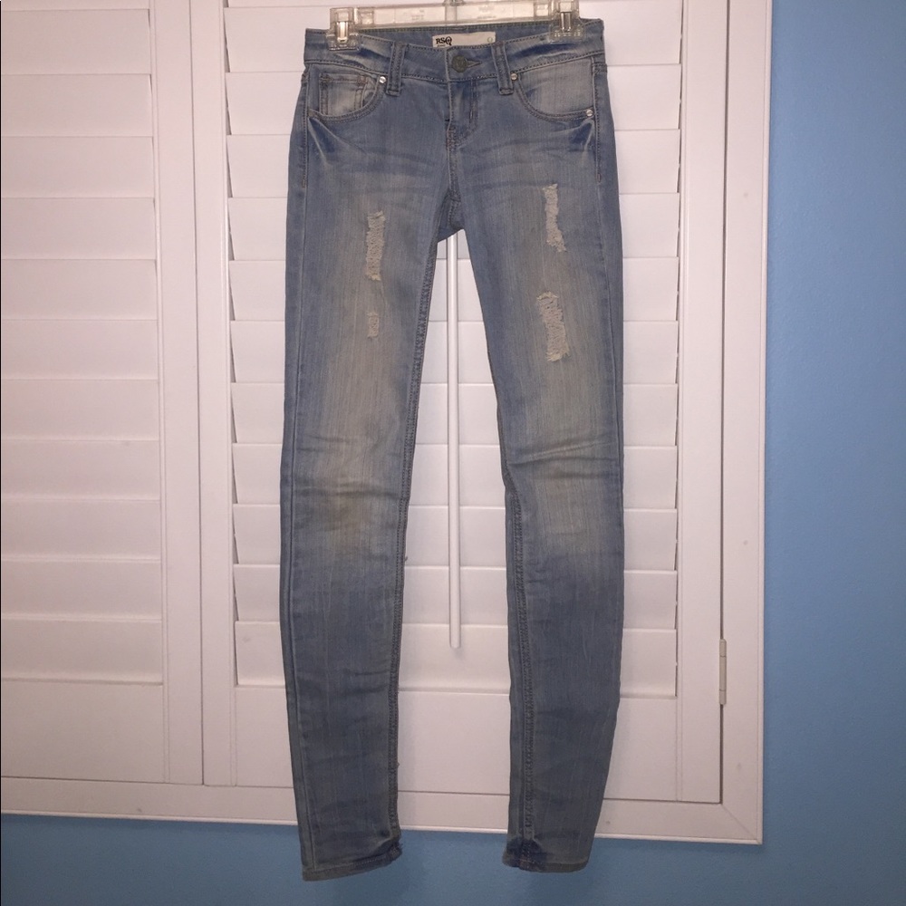 RSQ Light Wash Distressed Skinny Jeans