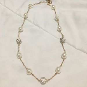 Gold Pearl & Jewel Necklace