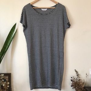Everlane 100% Linen Striped Dolman t Shirt Dress