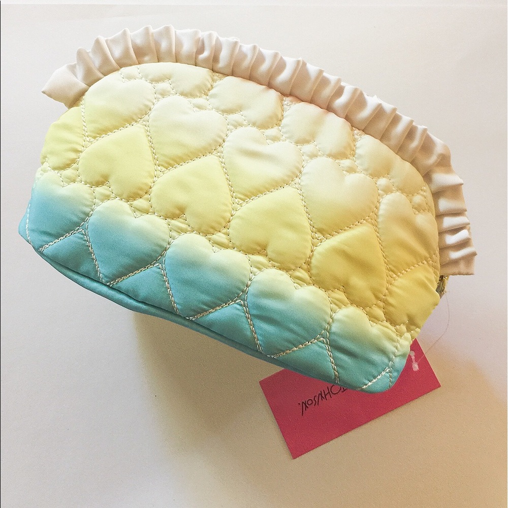 Betsey Johnson rainbow color makeup/cosmetic bag - Picture 3 of 6