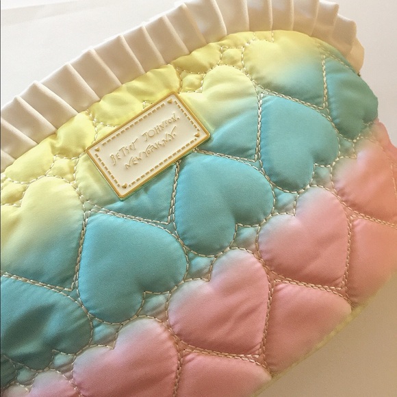 Betsey Johnson rainbow color makeup/cosmetic bag - Picture 4 of 6