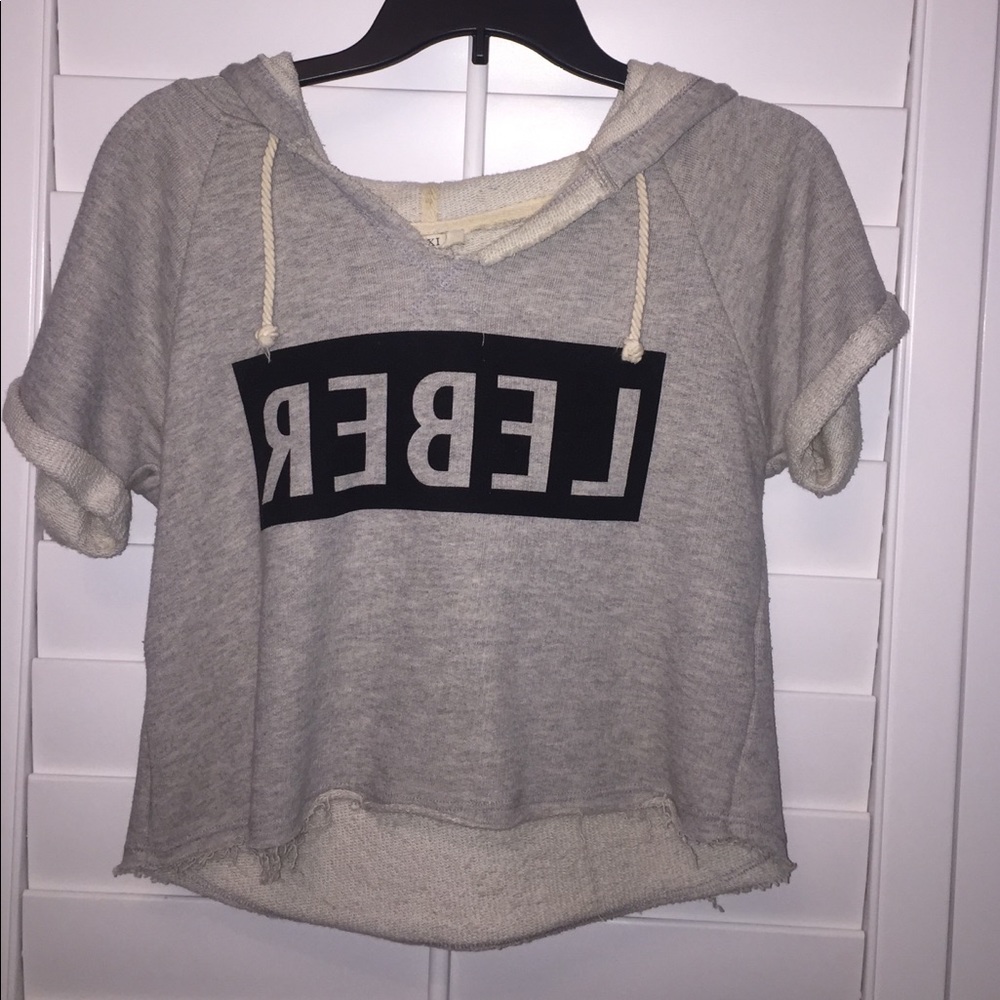 REBEL cropped hoodie top