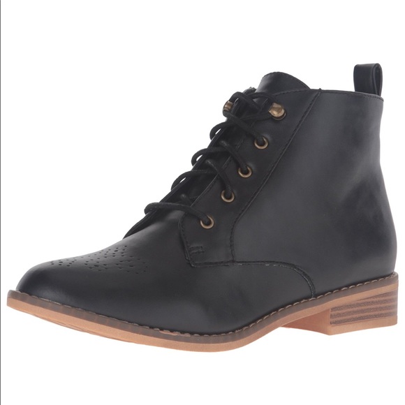 Front Detailed Black Moto Combat Boots - Picture 4 of 6