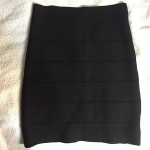 Black Bebe SOLID BANDAGE SKIRT