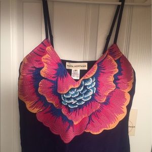 NWT Mara Hoffman Floral Embroidered V-Neck Dress