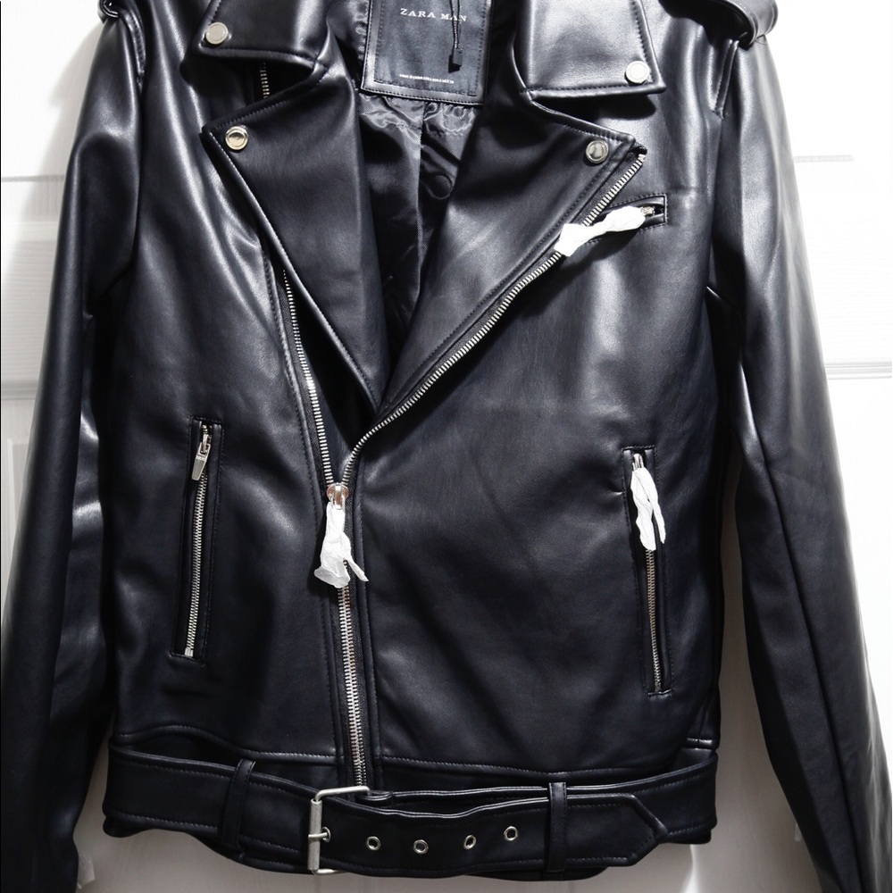 ZARA MAN FAUX LEATHER BIKER JACKET: Small 0706/346