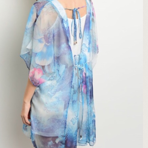 โ๏ธPRICE DROP Sheer Pastel Cape Tunic - Picture 2 of 3
