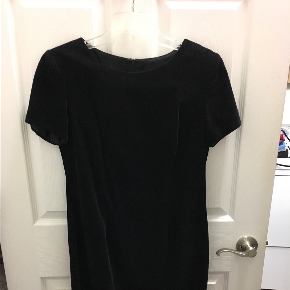 VINTAGE velvet black dress petite size 6 Made in USA!