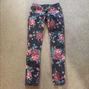 Floral skinny jeans