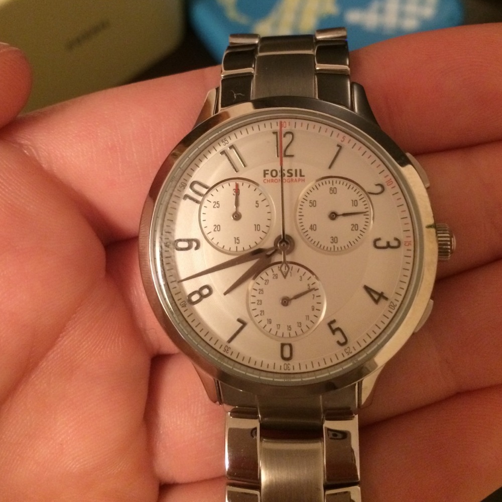 Women's stainless steel fossil watch