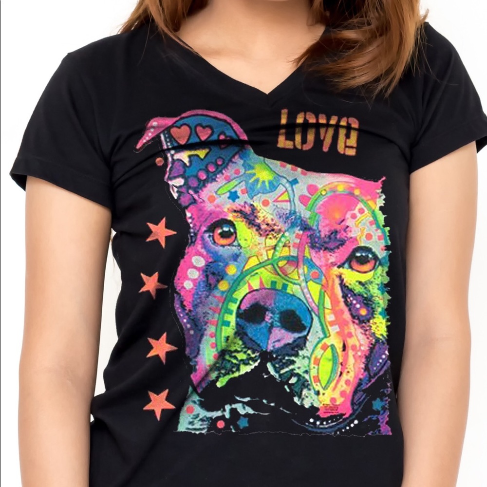 Pitbull Woman's V-Neck T-Shirt BRAND NEW