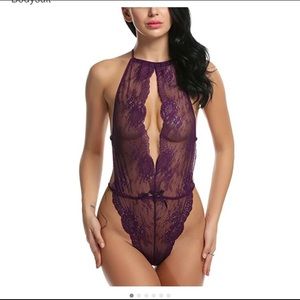 Purple teddy lingerie NWT
