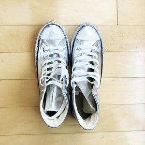 Converse Silver All Star Hi-Top Sneakers