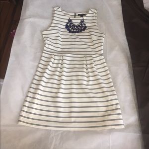 Black and white striped dress