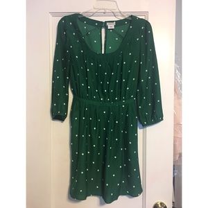 Urban Outfitters Green Polka Dot Babydoll Dress