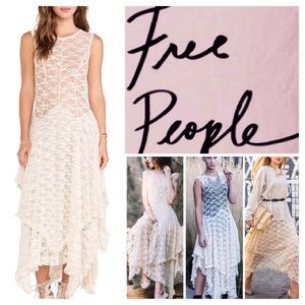 NWT Free People French Court Ivory Lace Dress