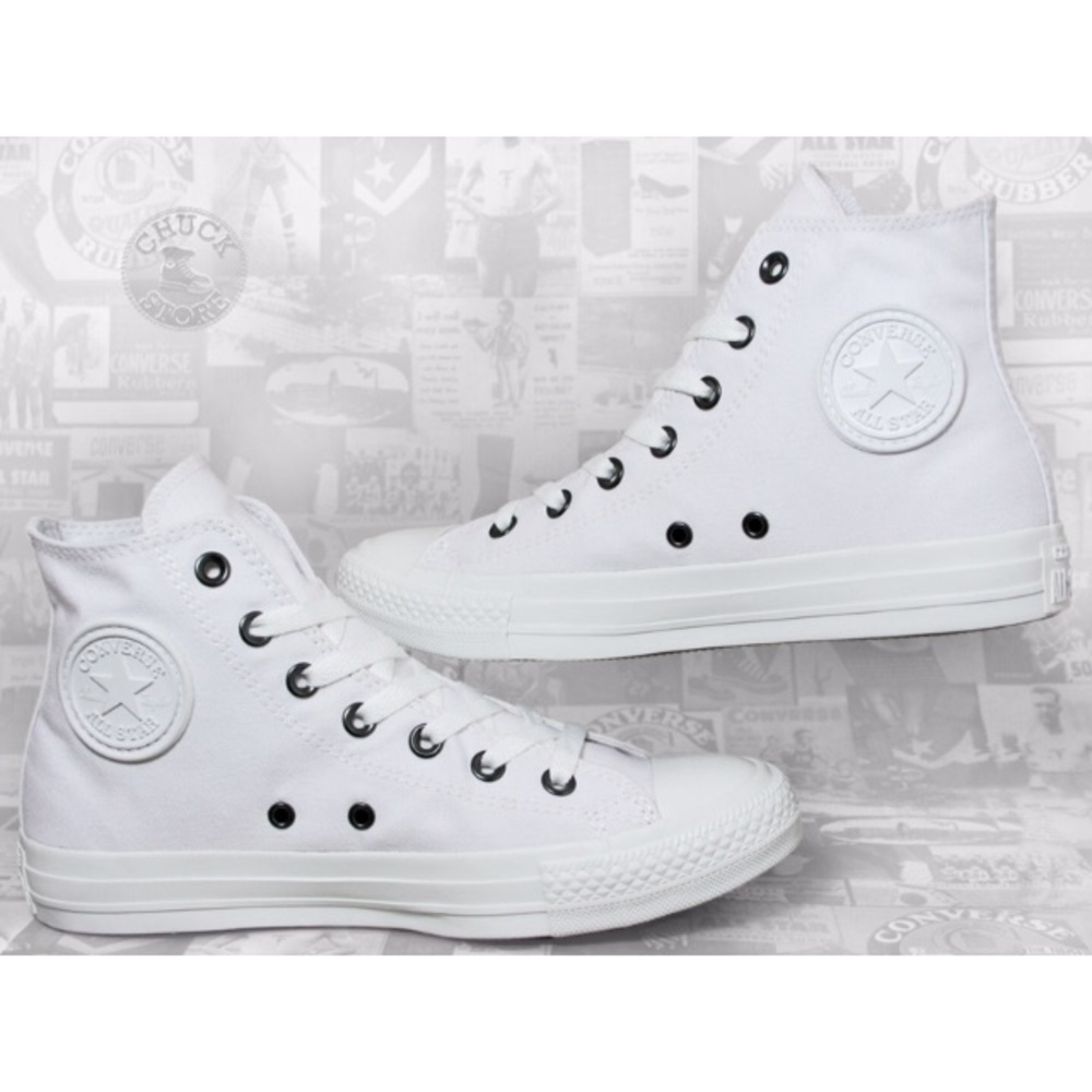 đ°SALE! CONVERSE WHITE WOMENS MONOCHROME - Picture 2 of 5