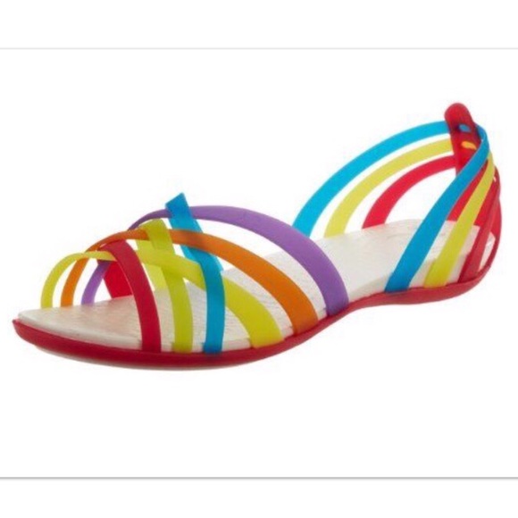 croc rainbow sandals