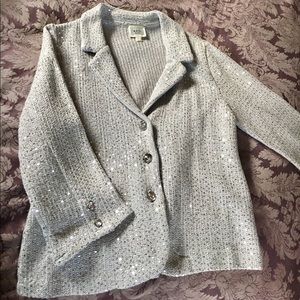 ECI metallic silver blazer