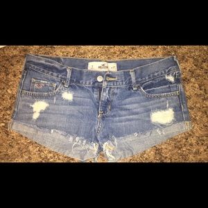 Hollister - low rise denim shorts.