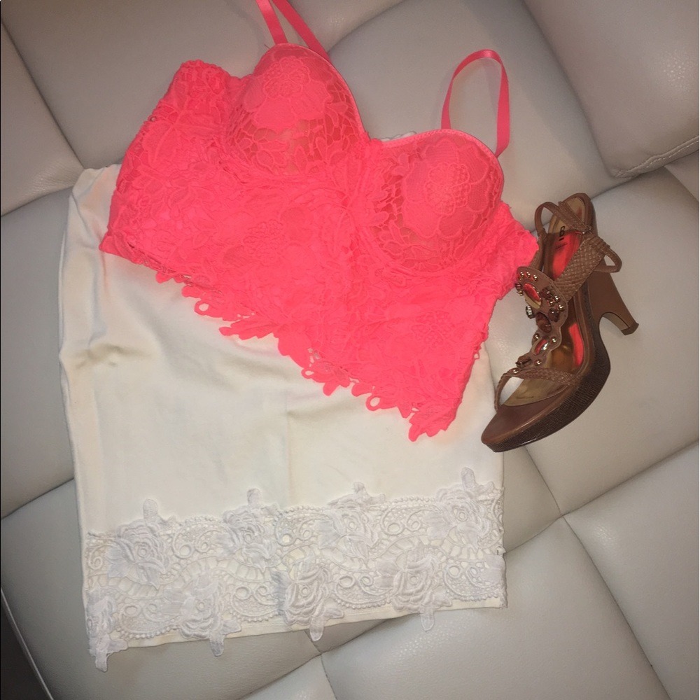 White Skirt with lace detail
