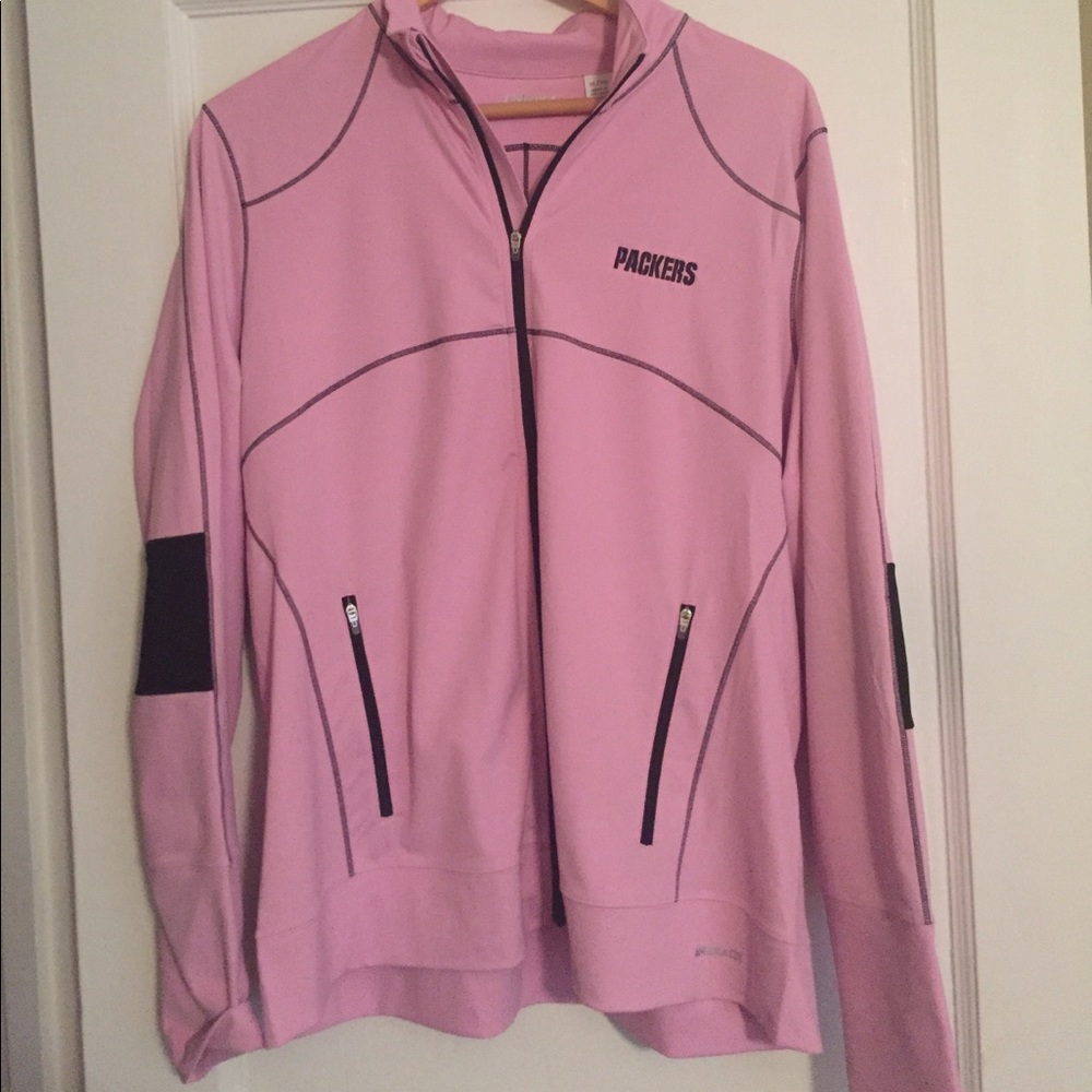 Cutter & Buck pink, GB Packers full zip jacket.