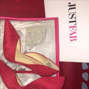 JUSTFAB Red Suede Heels
