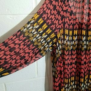 Oversized sheer chevron kimono