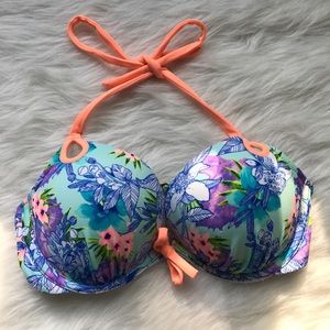 VS Tropical Push Up Triangle Tie Bikini Top
