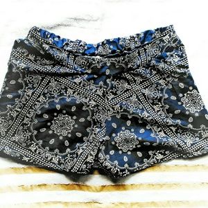 Patterned Navy Blue Shorts