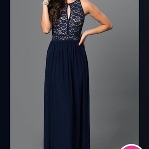 Navy blue long, evening gown/ prom dress